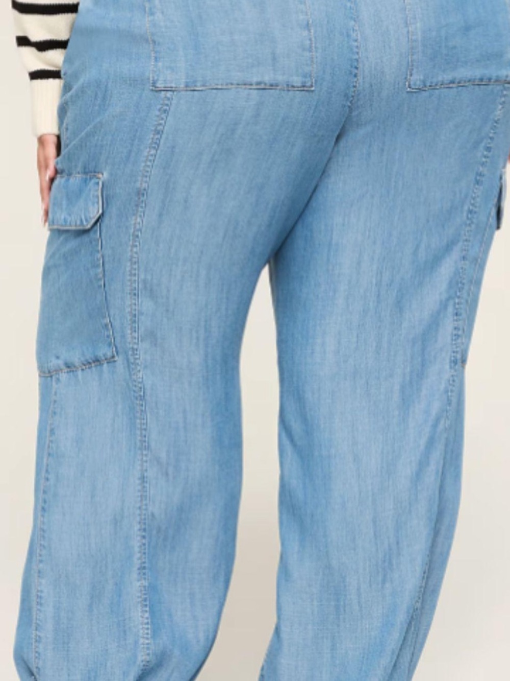Lane Bryant | Women’s Chambray Blue High Rise Pull On Drawstring Jogger Pants 14 - Picture 16 of 16